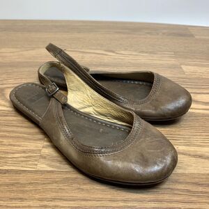 Frye Leather Carson Sling Back Womens Size 8.5 M Shoes Ballet Flats Brown